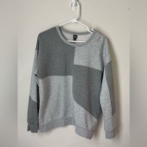 Grey Color Block Pullover